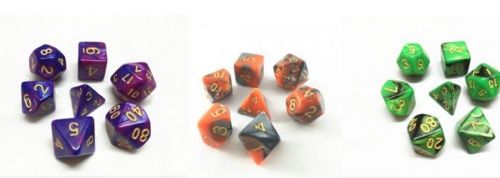 Multi colour blend role playing dice set